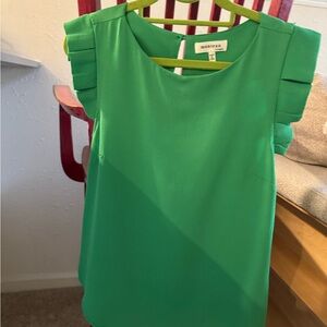 Green Sleeveless Blouse